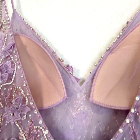 Mac Duggal High Low Spaghetti Strap Prom Gown 11207 Lilac - Picture 13 of 13